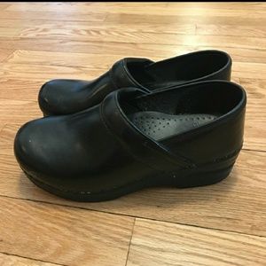Dansko Black Leather Clogs